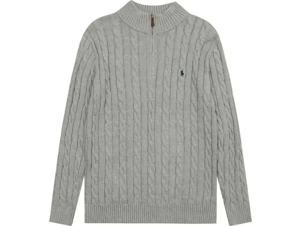Polo Ralph Lauren Cable Knit Sweater Grey - HypeFly India View 1