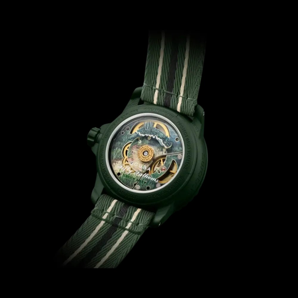 Blancpain x Swatch Green Abyss Scuba Fifty Fathoms Dive Watch - HypeFly India View 2