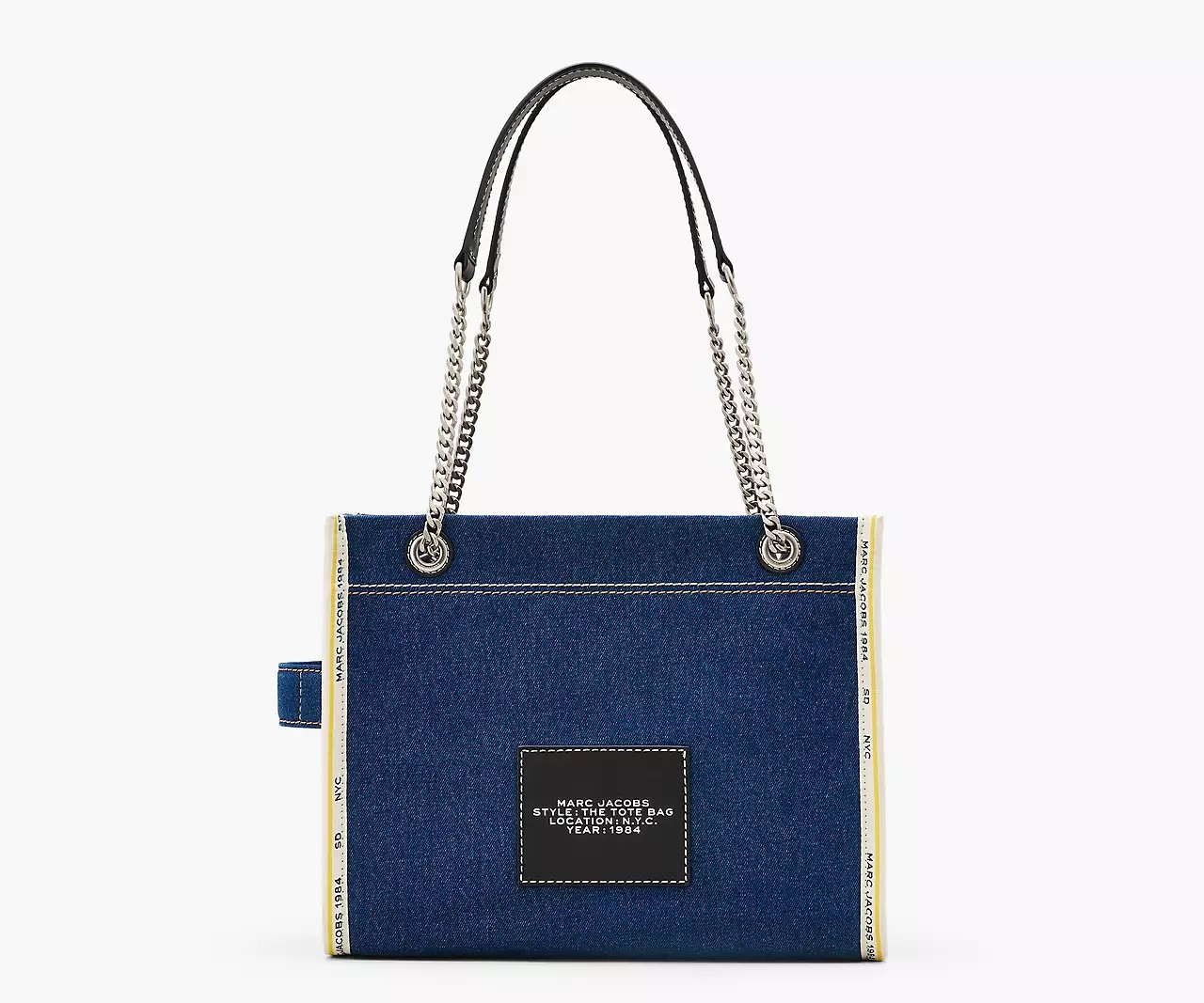 Marc Jacobs The Denim Chain Medium Tote Bag 'Dark Wash' - HypeFly India View 2