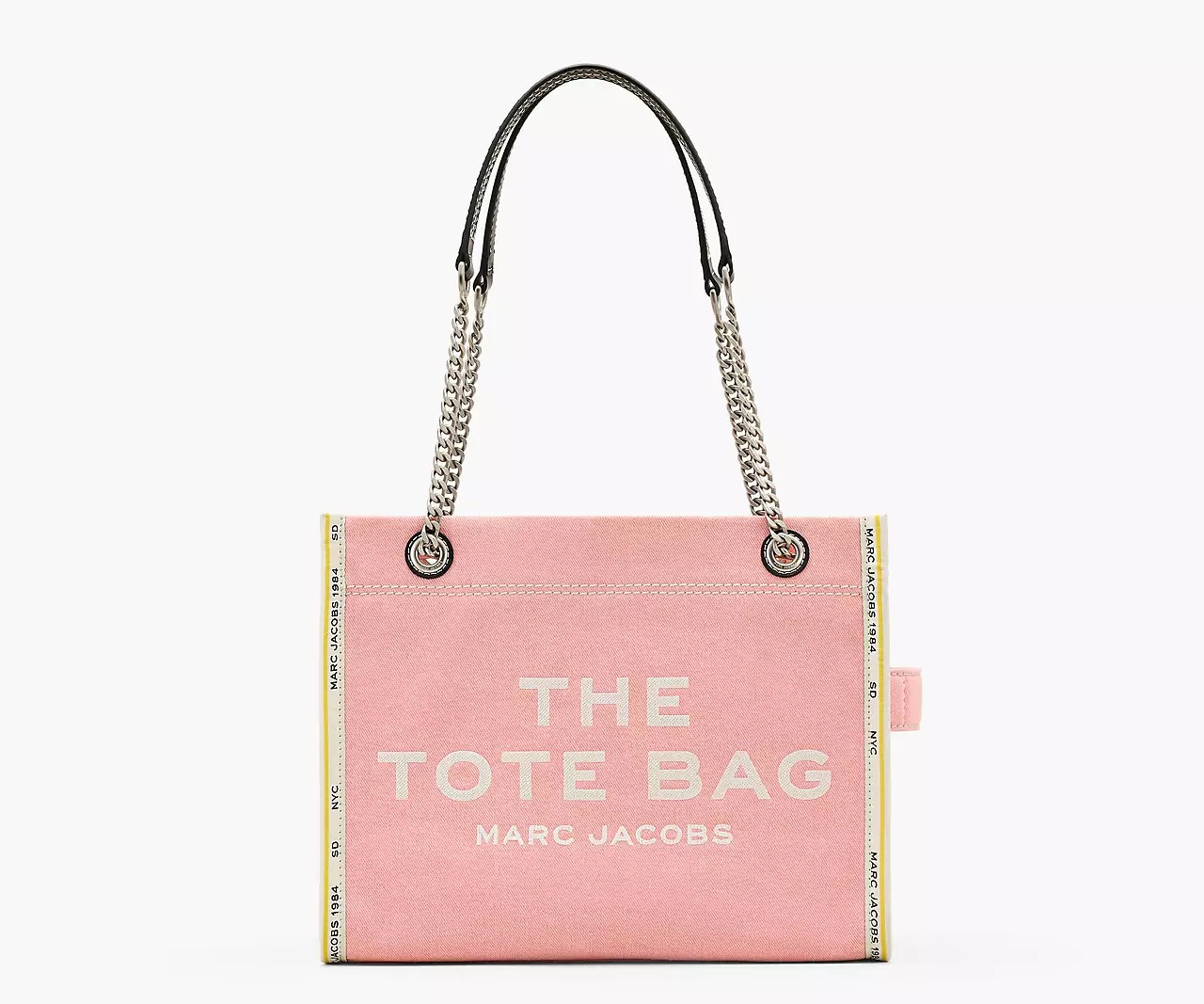 Marc Jacobs The Denim Chain Medium Tote Bag 'Ribbon Pink' - HypeFly India View 1