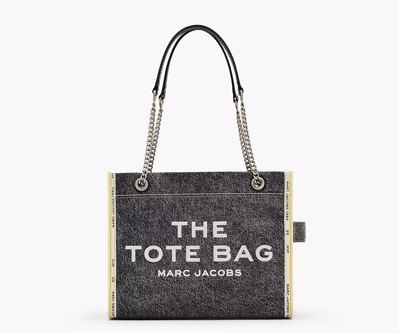 Marc Jacobs The Denim Chain Medium Tote Bag 'Black Wash' - HypeFly India View 1