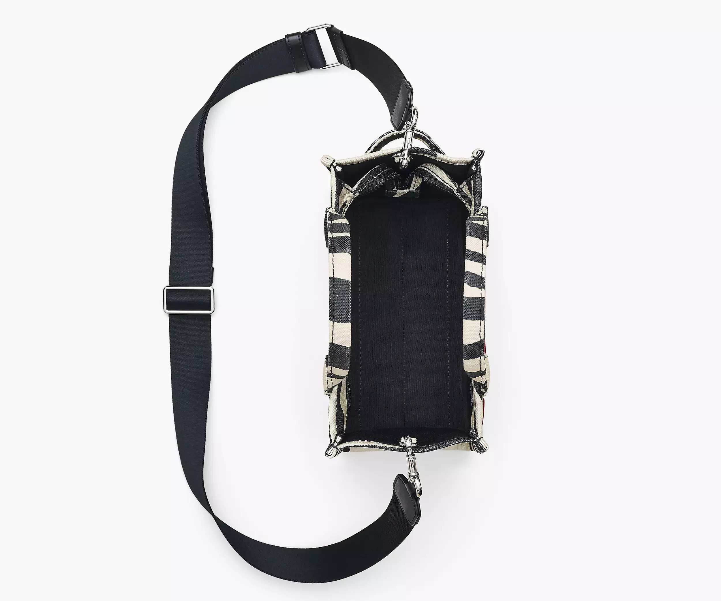 Marc Jacobs The Zebra Canvas Small Tote Bag 'Black/White' - HypeFly India View 5