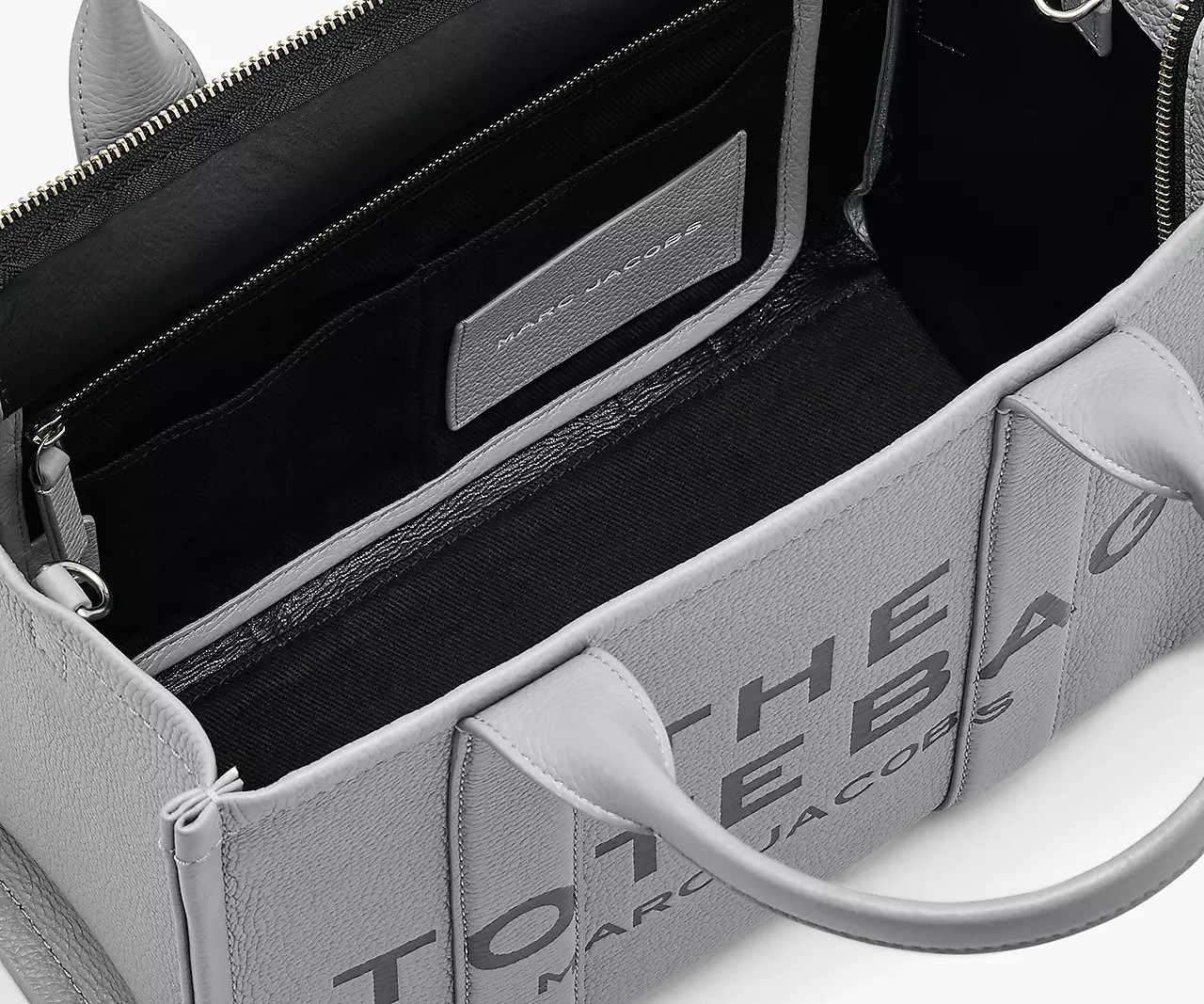 Marc Jacobs The Leather Medium Tote Bag 'Wolf Grey' - HypeFly India View 3