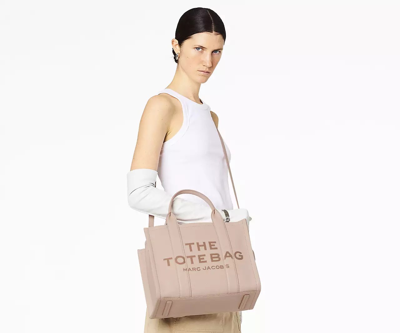 Marc Jacobs The Leather Medium Tote Bag 'Rose' - HypeFly India View 3