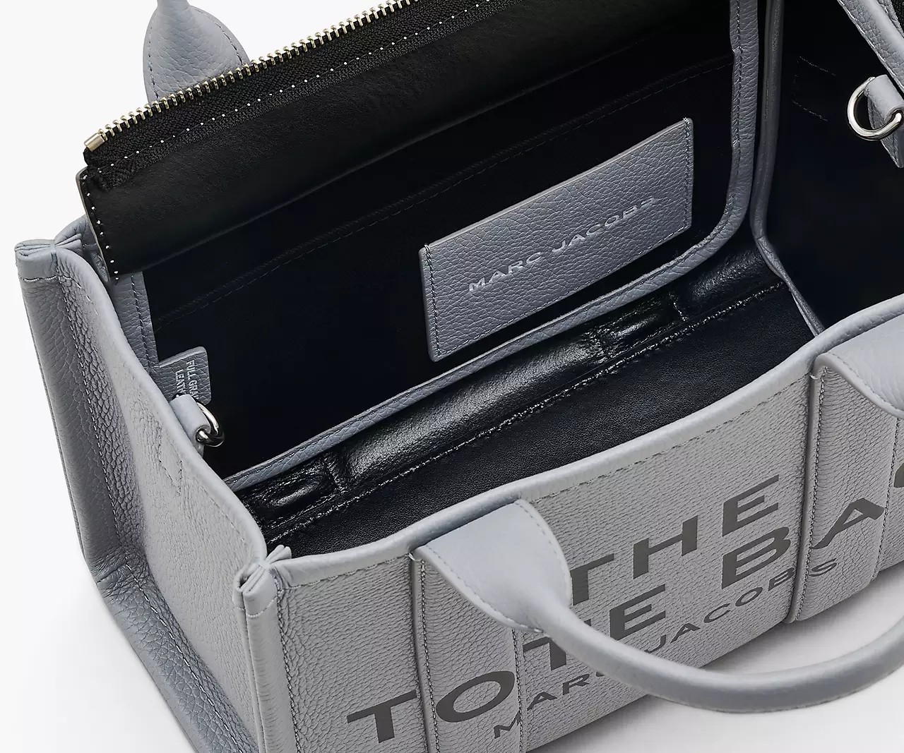Marc Jacobs The Leather Small Tote Bag 'Wolf Grey' - HypeFly India View 4