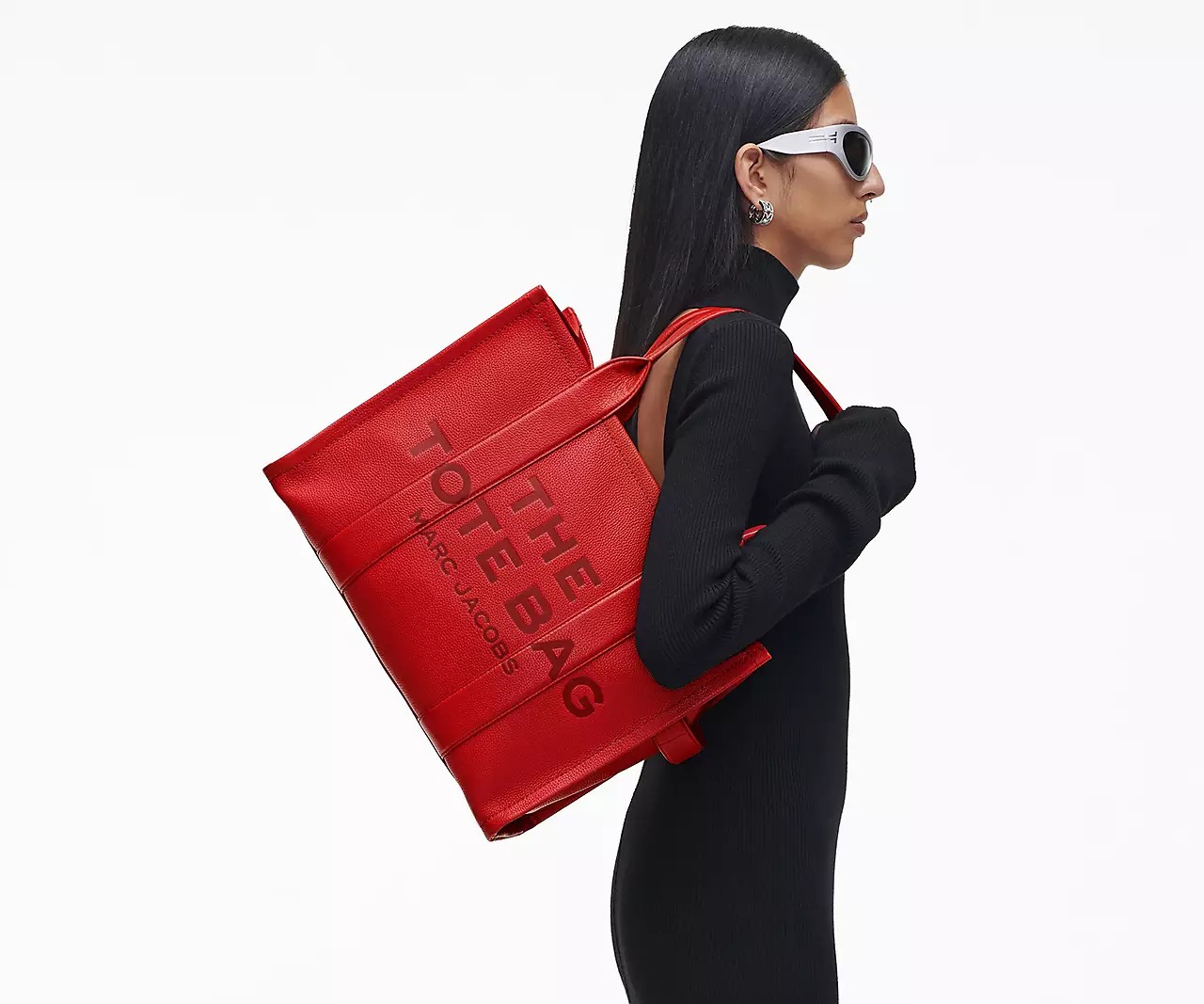 Marc Jacobs The Leather Large Tote Bag 'True Red' - HypeFly India View 3