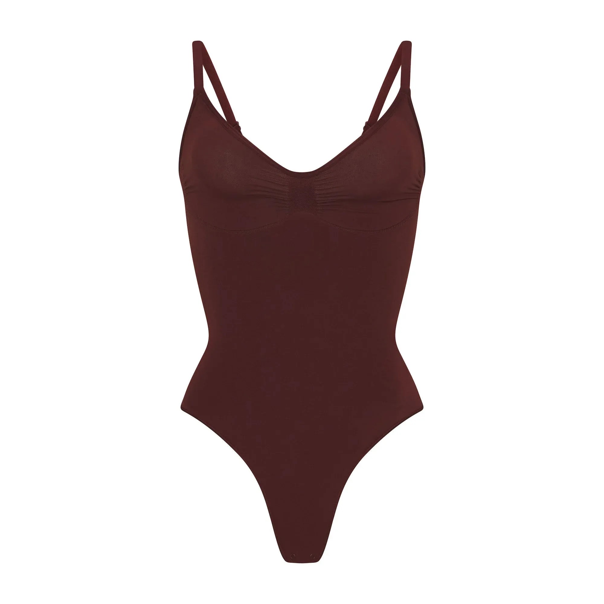 Skims Seamless Sculpt Thong Bodysuit Oxblood - HypeFly India View 1