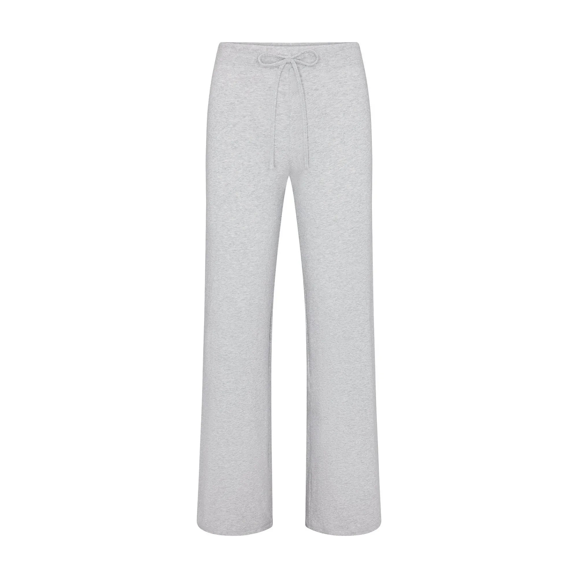 Skims Cotton Jersey Straight Leg Pant Light Heather Grey - HypeFly India View 1