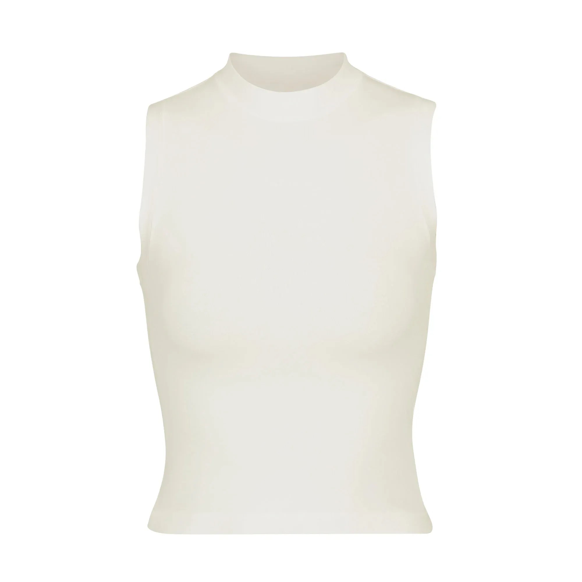 Skims Cotton Jersey Mock Neck Tank Bone - HypeFly India View 1