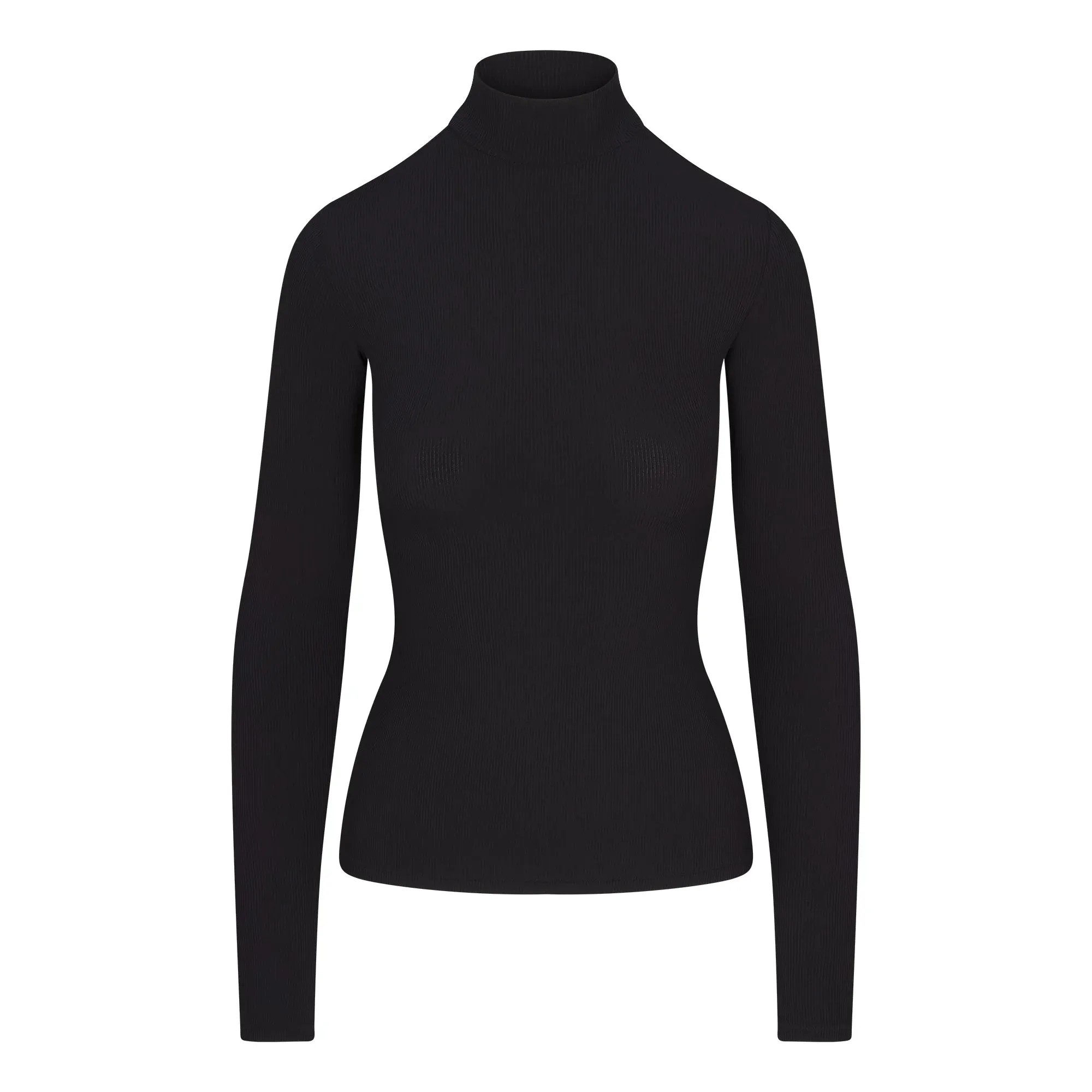 Skims Soft Lounge Mock Neck Long Sleeve Top Onyx - HypeFly India View 1