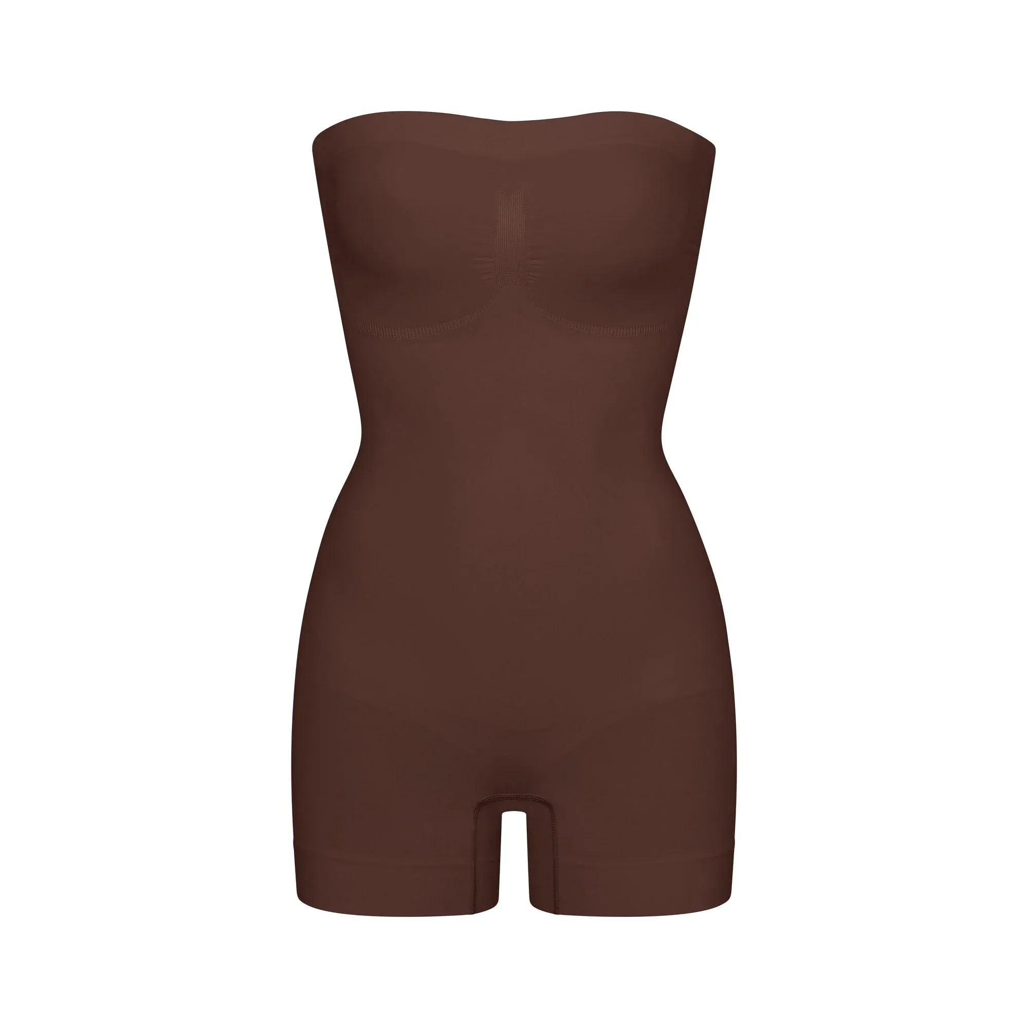 Skims Seamless Sculpt Strapless Shortie Bodysuit Cocoa - HypeFly India View 1