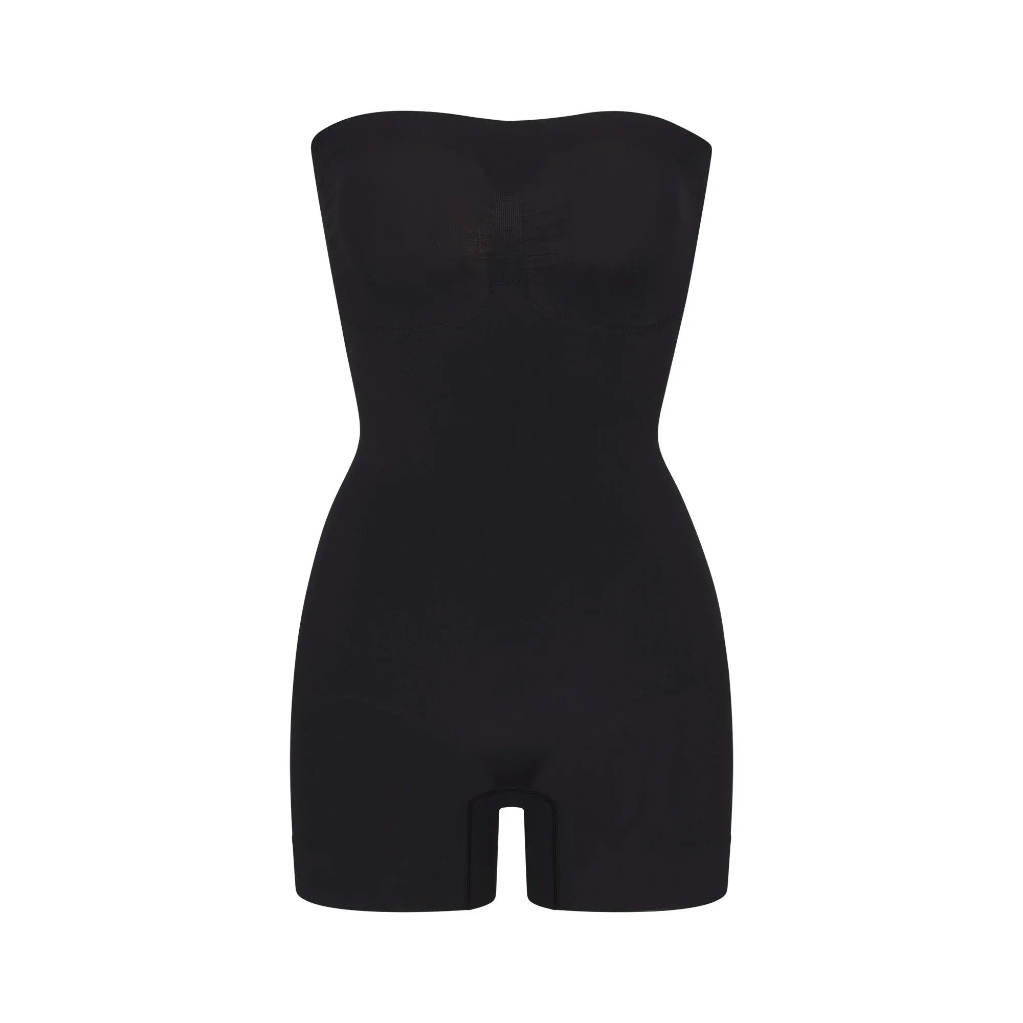 Skims Seamless Sculpt Strapless Shortie Bodysuit Onyx - HypeFly India View 1