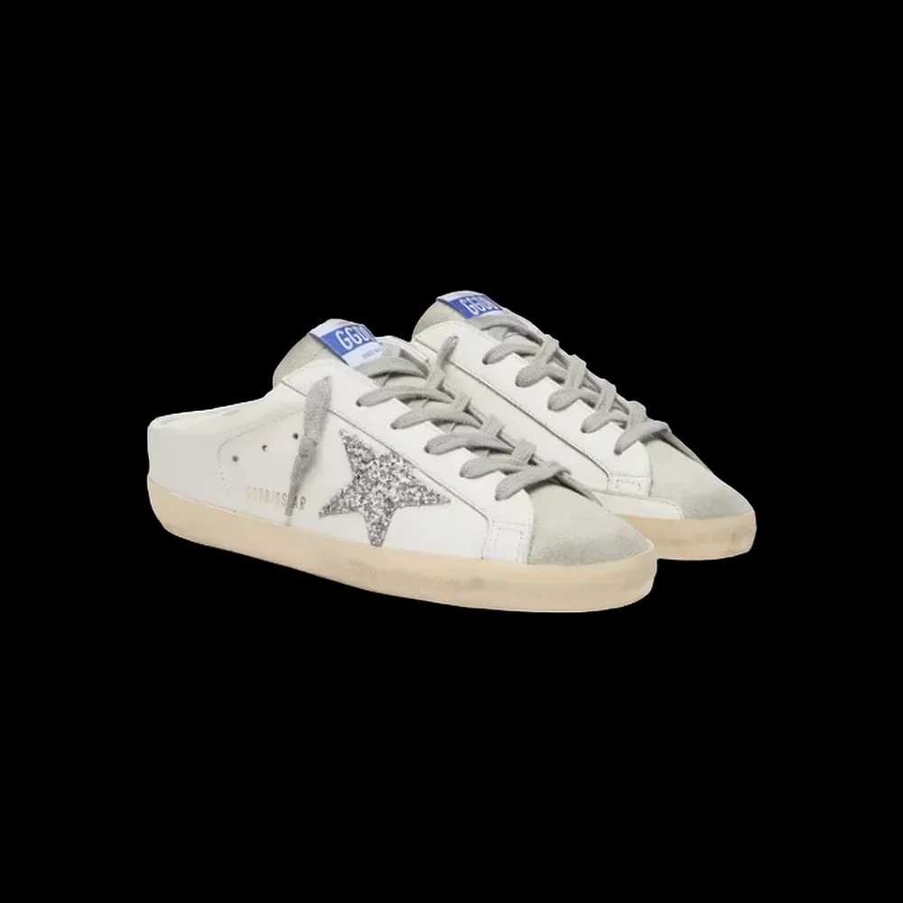 Golden Goose Super-Star Sabot With A Platinum Glitter Star - HypeFly India View 3