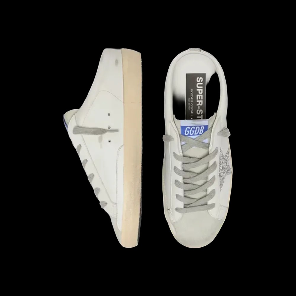 Golden Goose Super-Star Sabot With A Platinum Glitter Star - HypeFly India View 2