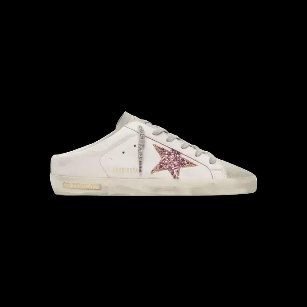 Golden Goose Super-Star Sabot With A Platinum Glitter Star - HypeFly India View 1