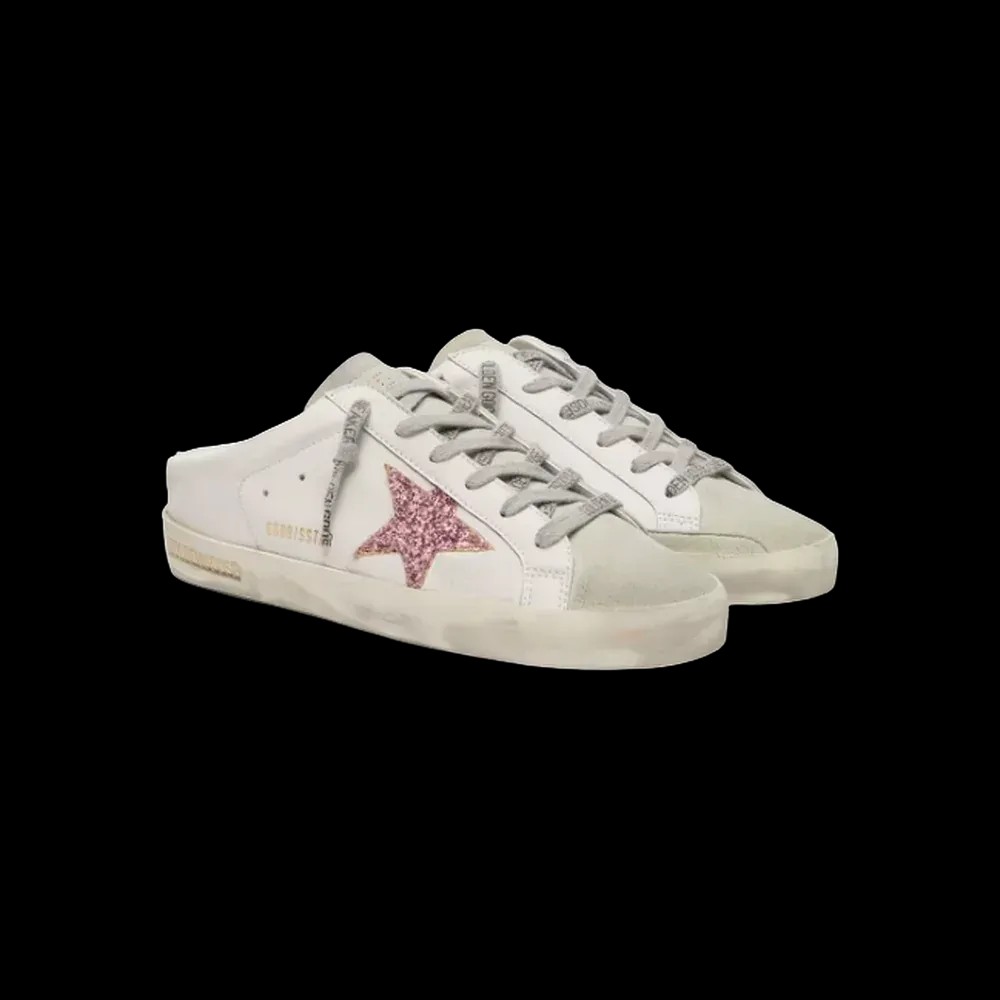 Golden Goose Super-Star Sabot With A Platinum Glitter Star - HypeFly India View 2