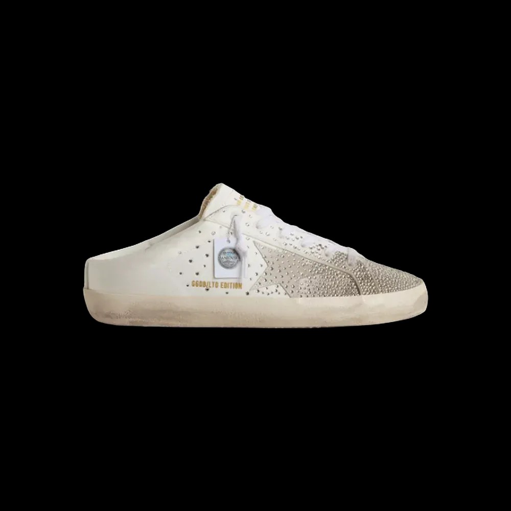 Golden Goose Super-Star Sabot LTD With Gray Suede Star And Swarovski Crystals - HypeFly India View 1