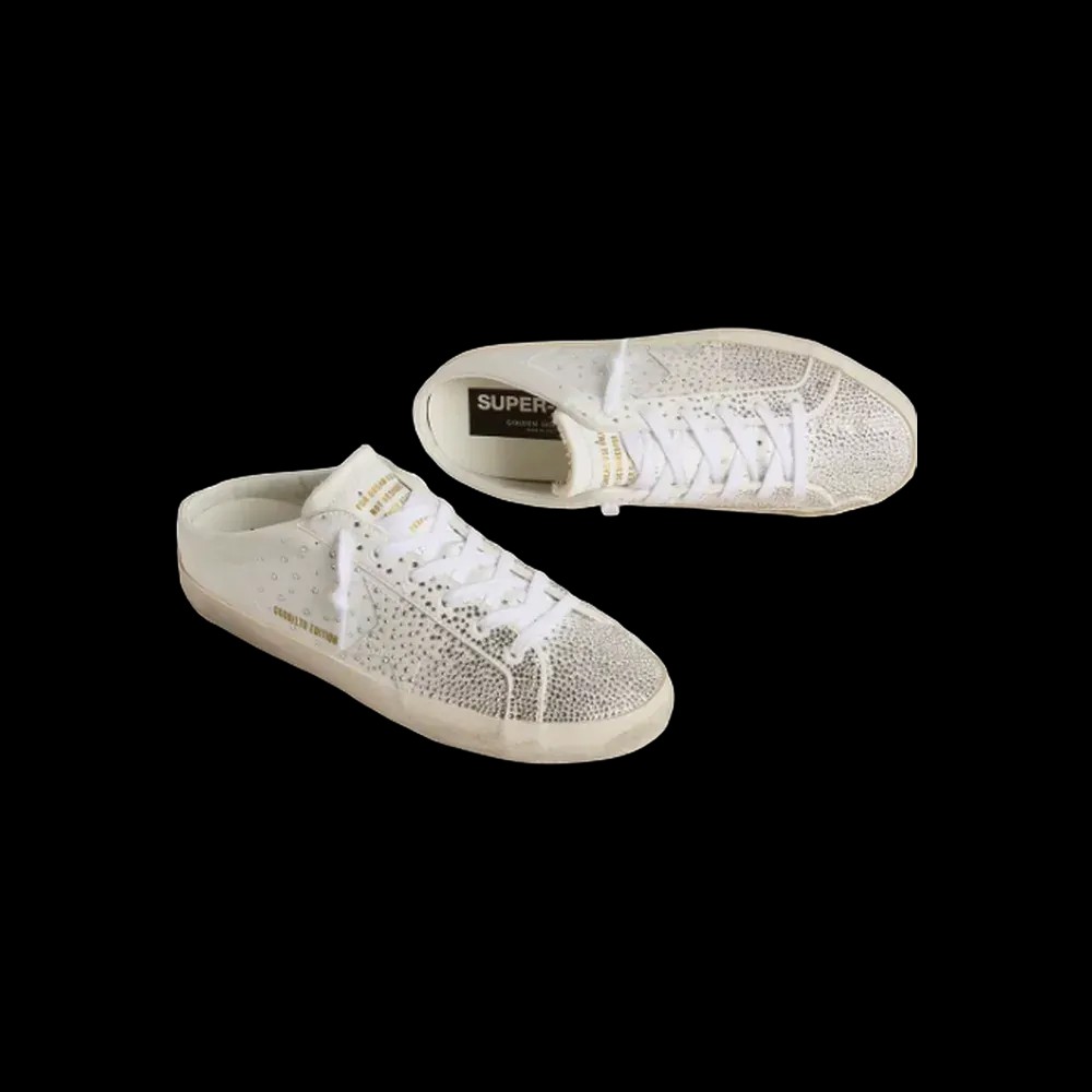 Golden Goose Super-Star Sabot LTD With Gray Suede Star And Swarovski Crystals - HypeFly India View 2