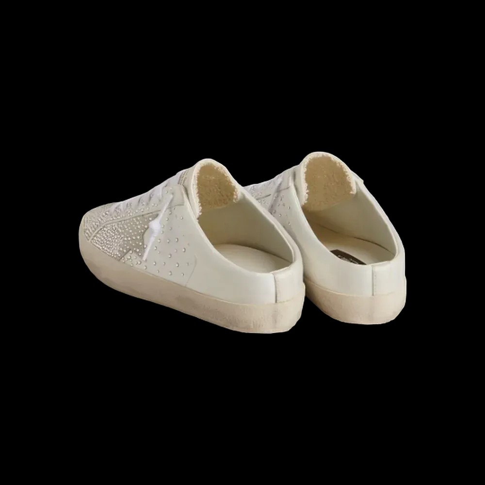 Golden Goose Super-Star Sabot LTD With Gray Suede Star And Swarovski Crystals - HypeFly India View 3