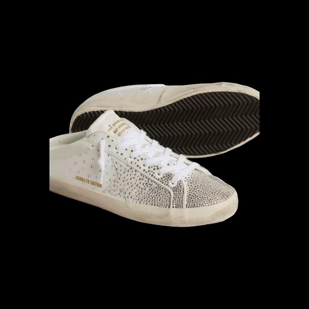 Golden Goose Super-Star Sabot LTD With Gray Suede Star And Swarovski Crystals - HypeFly India View 4
