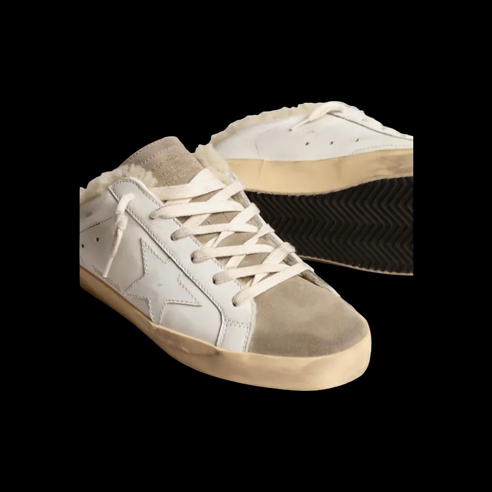 Golden Goose Super-Star Sabots With White Leather Star And Shearling Lining - HypeFly India View 5