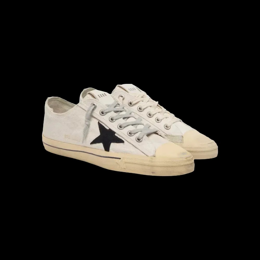 Golden Goose V-Star With Black Suede Star And Embroidered Lettering - HypeFly India View 2