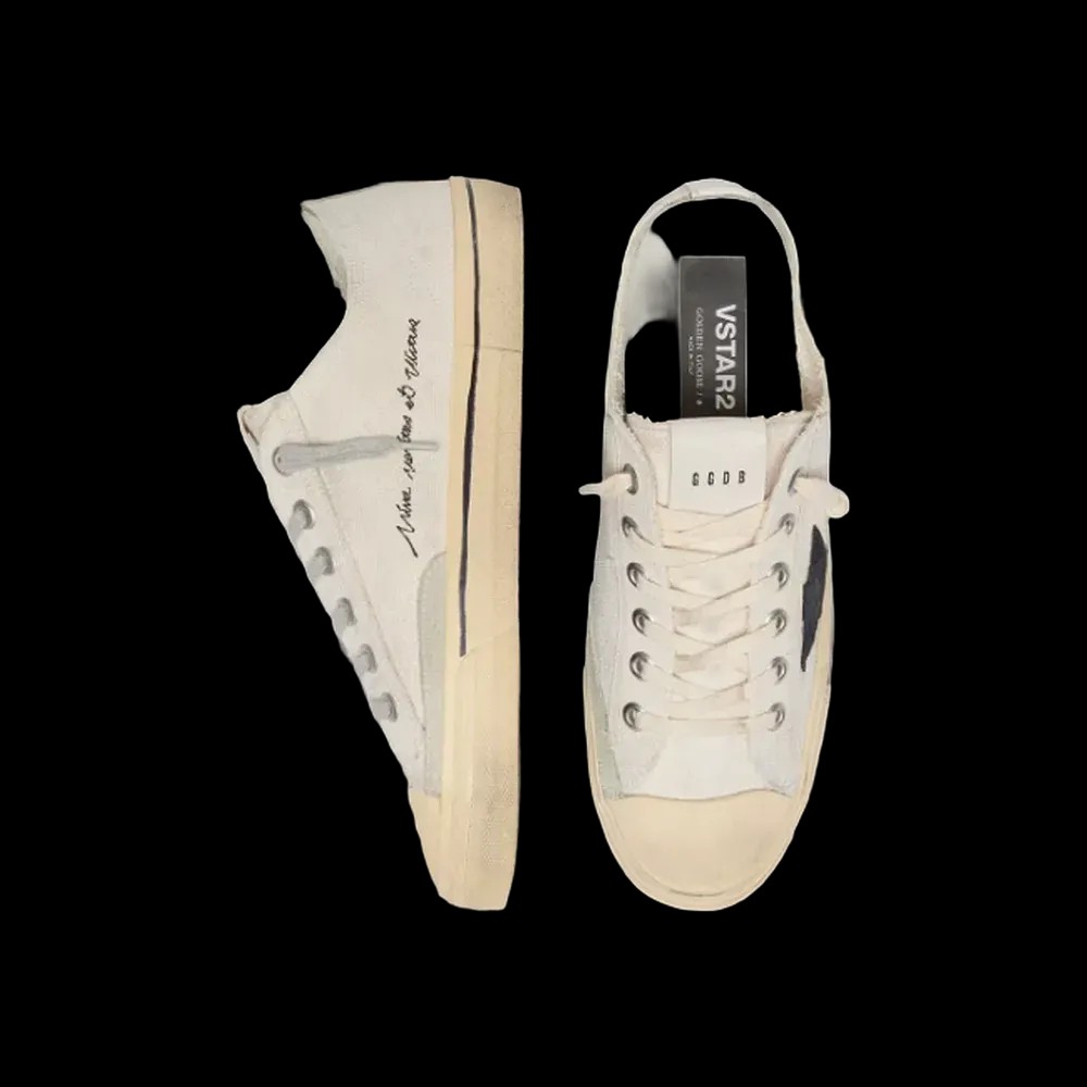 Golden Goose V-Star With Black Suede Star And Embroidered Lettering - HypeFly India View 3