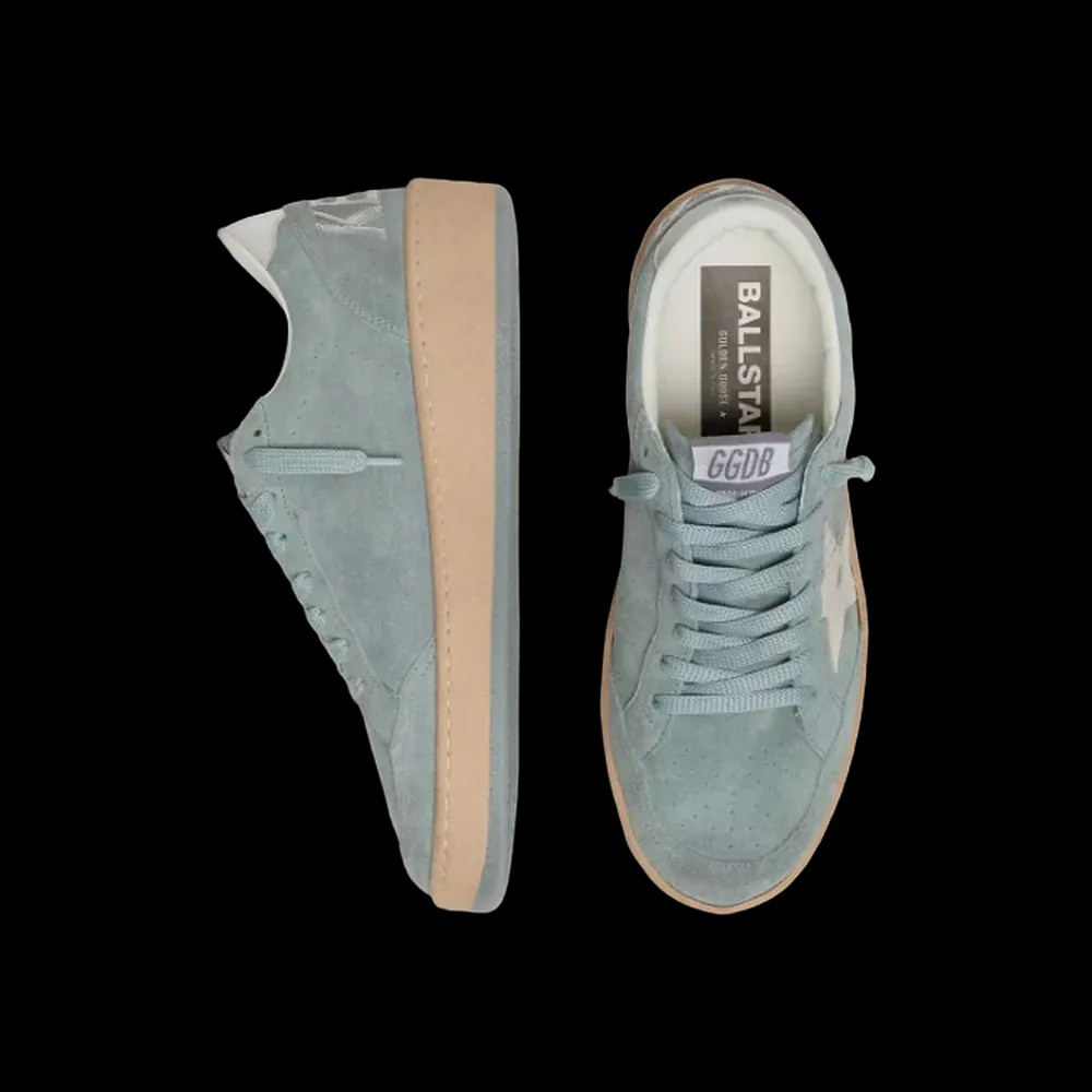 Golden Goose Ball Star In Light Blue Suede With White Star - HypeFly India View 3