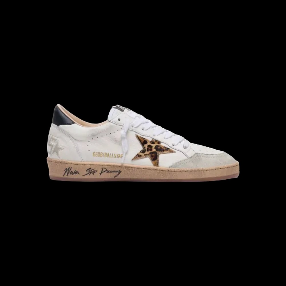 Golden Goose Ball Star With Leopard Print Pony Skin Star And Black Heel Tab - HypeFly India View 1