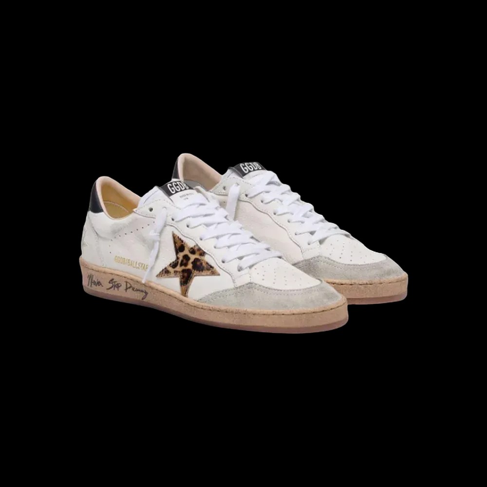 Golden Goose Ball Star With Leopard Print Pony Skin Star And Black Heel Tab - HypeFly India View 3
