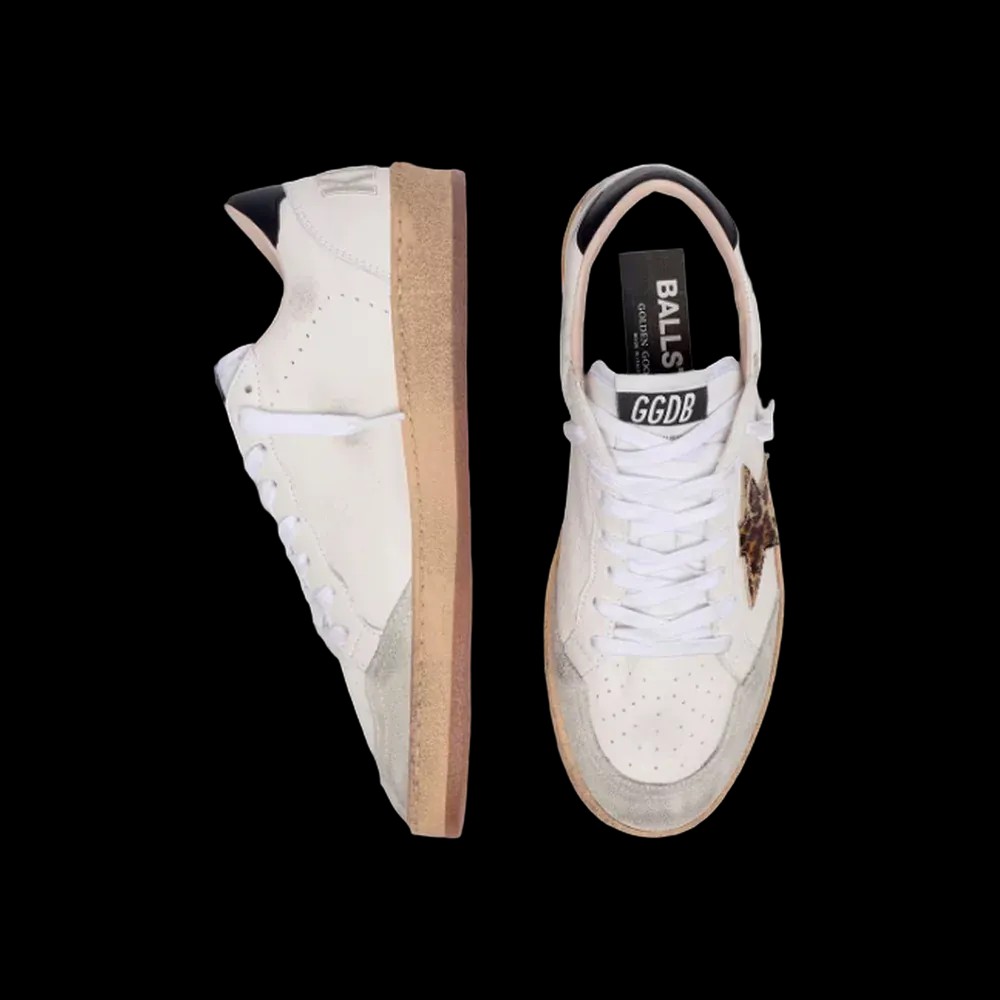 Golden Goose Ball Star With Leopard Print Pony Skin Star And Black Heel Tab - HypeFly India View 2