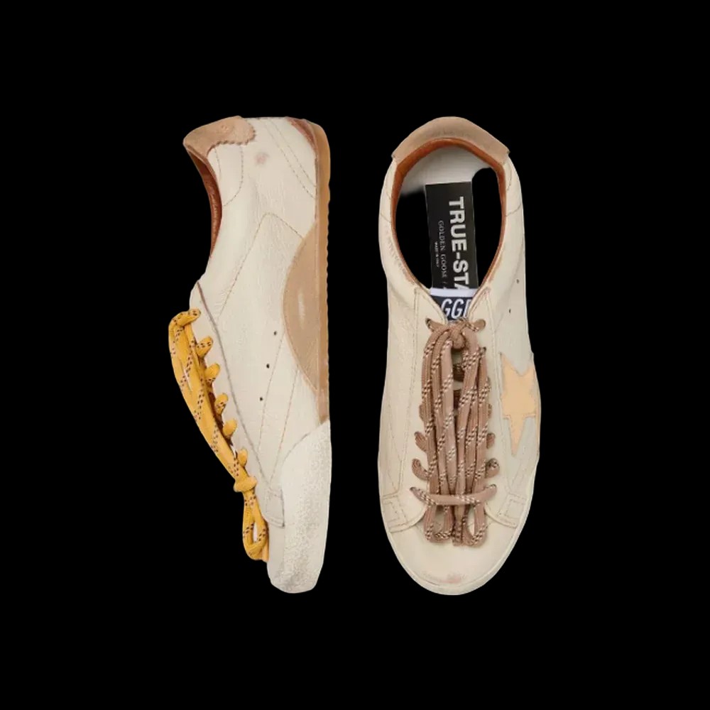 Golden Goose True-Star In White Nappa Leather With Gold Star - HypeFly India View 2