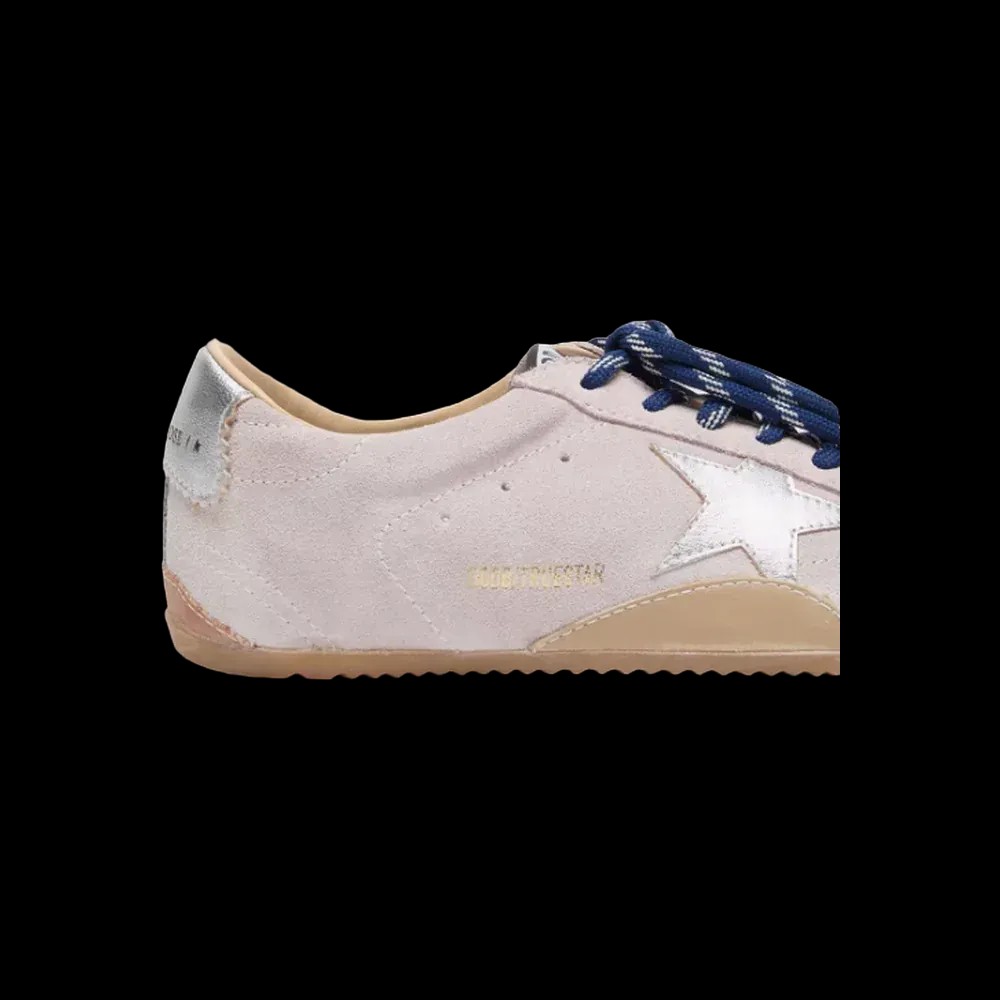Golden Goose True-Star In Pastel Pink Suede With Silver Star And Heel Tab - HypeFly India View 5