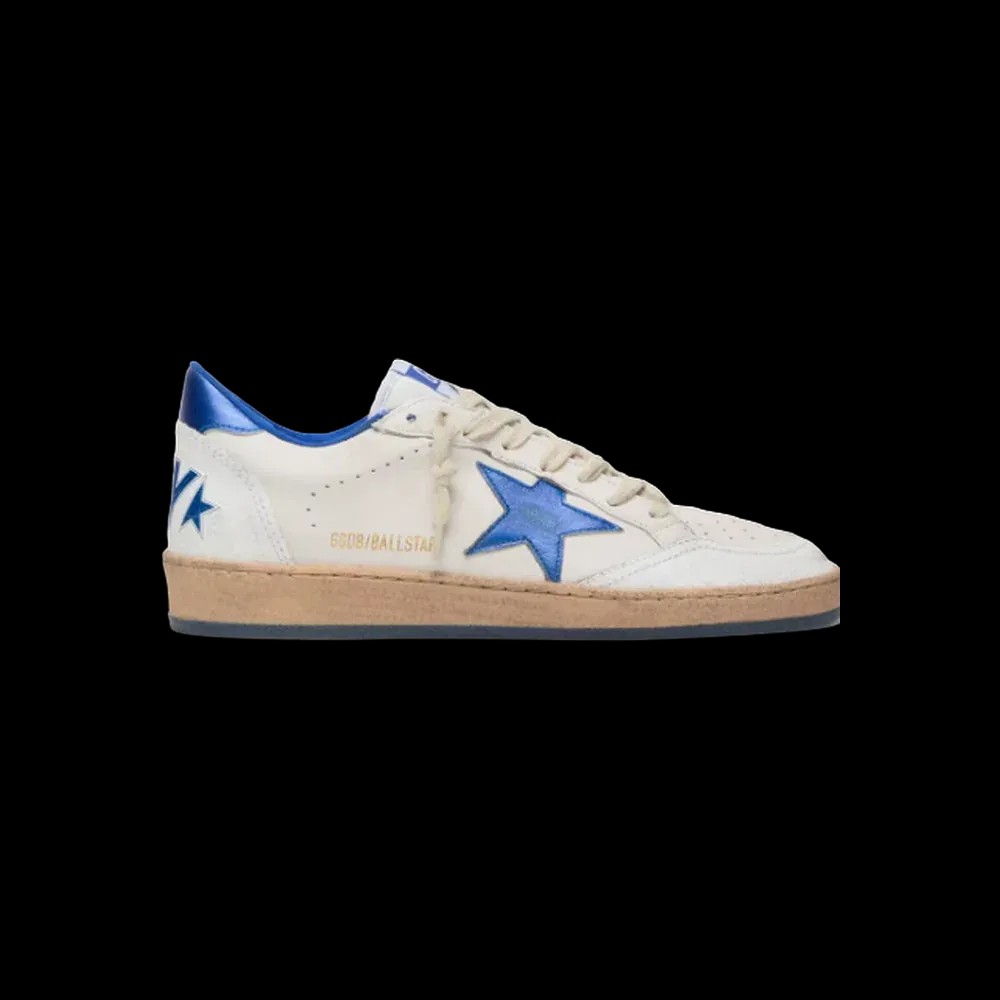 Golden Goose Ball Star Wishes In White Nappa Leather With Bright Blue Star - HypeFly India View 1
