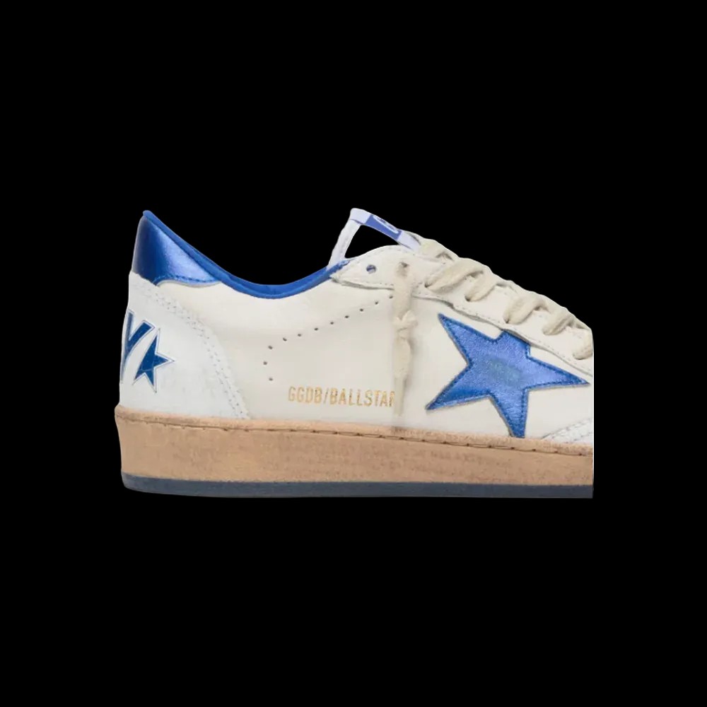 Golden Goose Ball Star Wishes In White Nappa Leather With Bright Blue Star - HypeFly India View 5