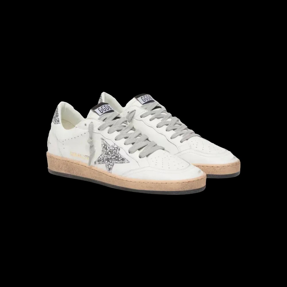 Golden Goose Ball Star Wishes In Nappa Leather With Glitter Star - HypeFly India View 3