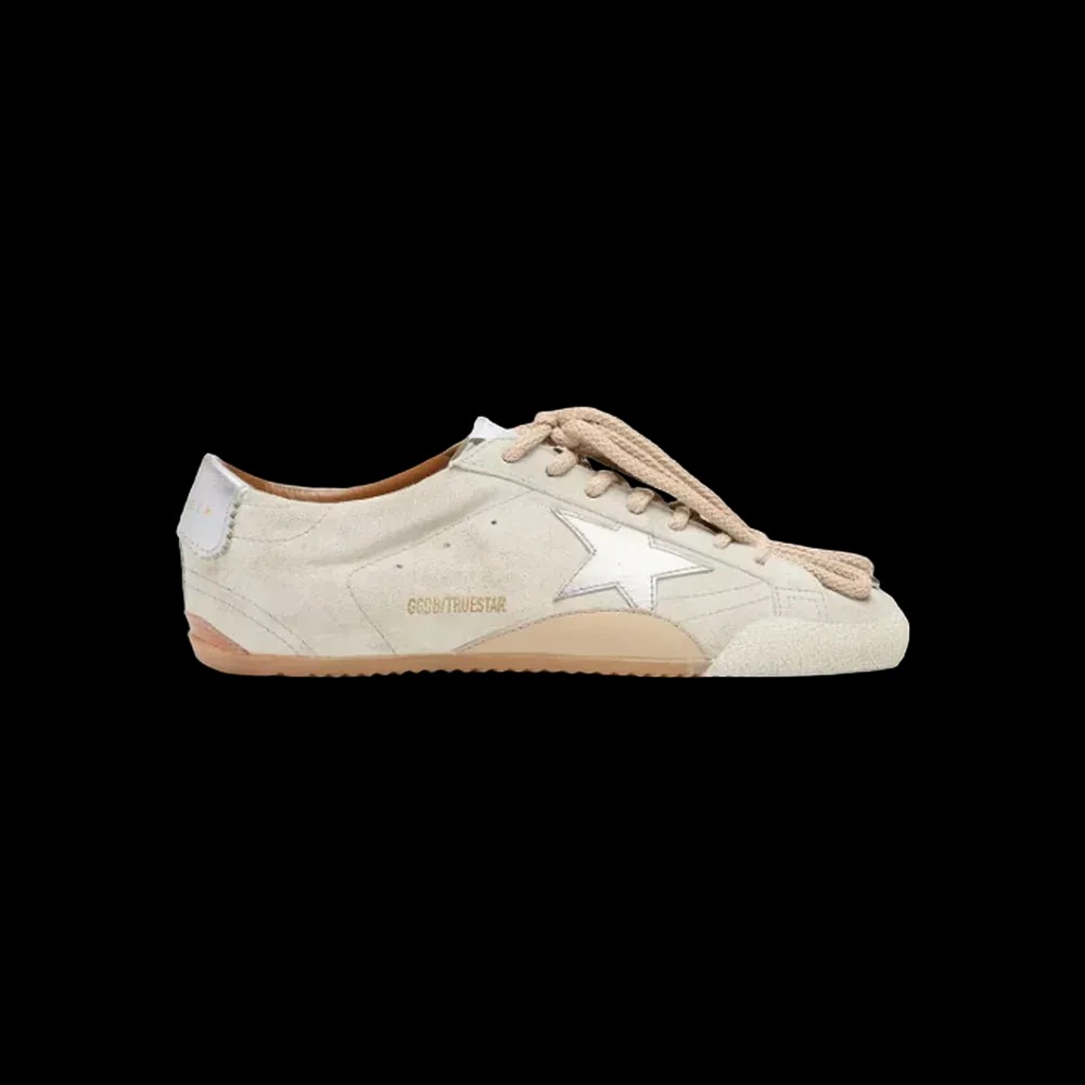 Golden Goose True-Star In Light Gray Suede With Metallic Silver Star And Heel Tab - HypeFly India View 1