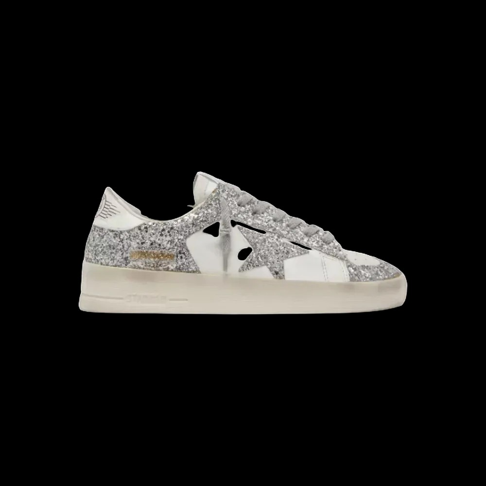 Golden Goose Stardan In White Leather And Glitter - HypeFly India View 1