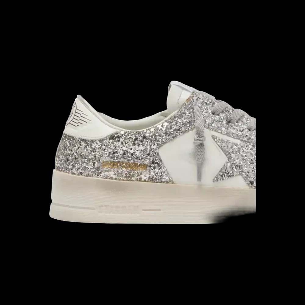 Golden Goose Stardan In White Leather And Glitter - HypeFly India View 5