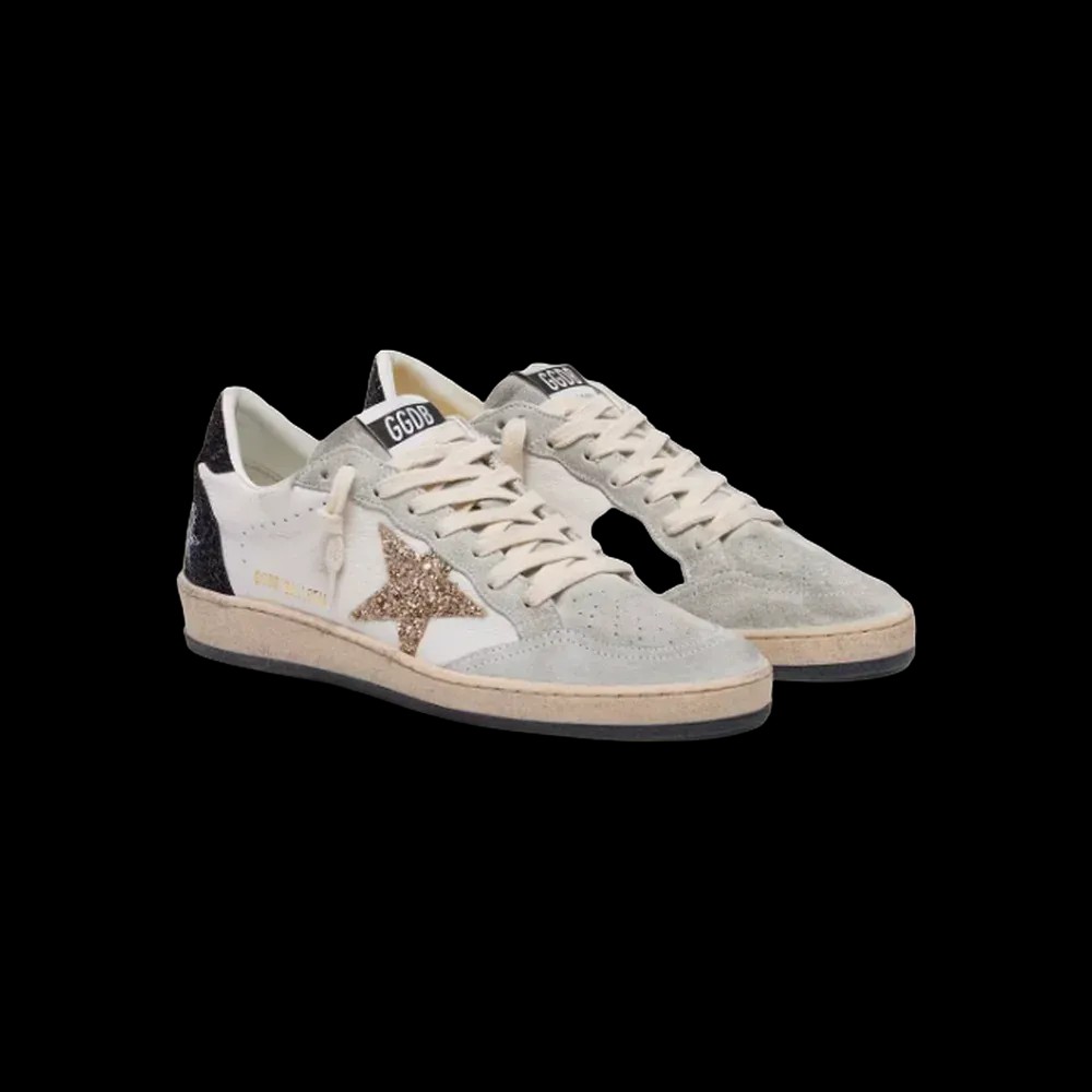 Golden Goose Ball Star In Nappa And Suede With Glitter Star - HypeFly India View 3