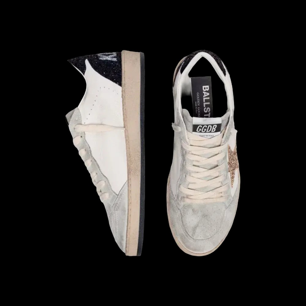 Golden Goose Ball Star In Nappa And Suede With Glitter Star - HypeFly India View 2