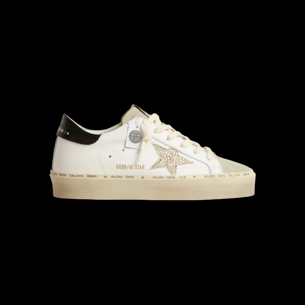 Golden Goose Hi Star With Swarovski Crystal Star And Black Heel Tab - HypeFly India View 1