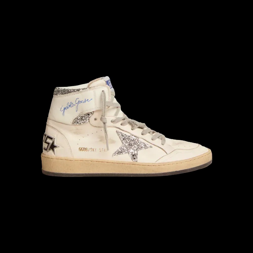 Golden Goose Sky-Star With Signature On The Ankle And Silver Inserts - HypeFly India View 1