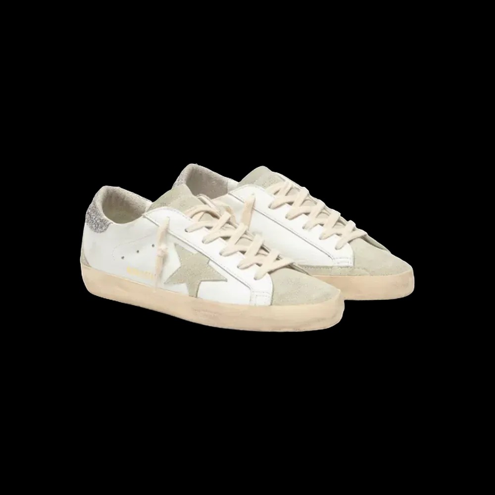 Golden Goose Super-Star With Gray Star And Silver Glitter Heel Tab - HypeFly India View 3