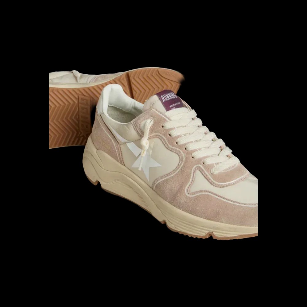 Golden Goose Running Sole In Nylon And Suede With Silver Printed Star - HypeFly India View 2