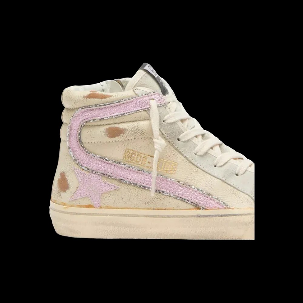 Golden Goose Slide In Beige With Pink Metallic Leather Star And Flash - HypeFly India View 4