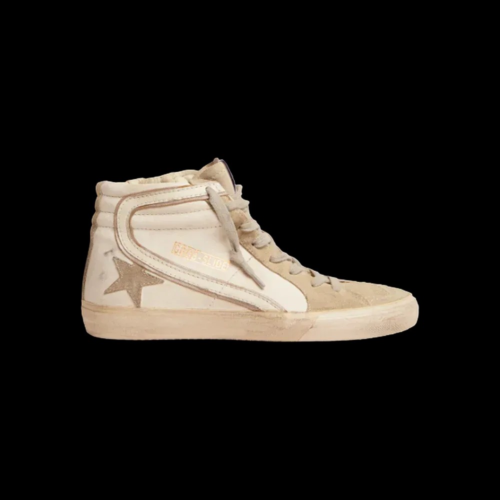 Golden Goose Slide With Ice-Gray Suede Star And White Flash - HypeFly India View 1