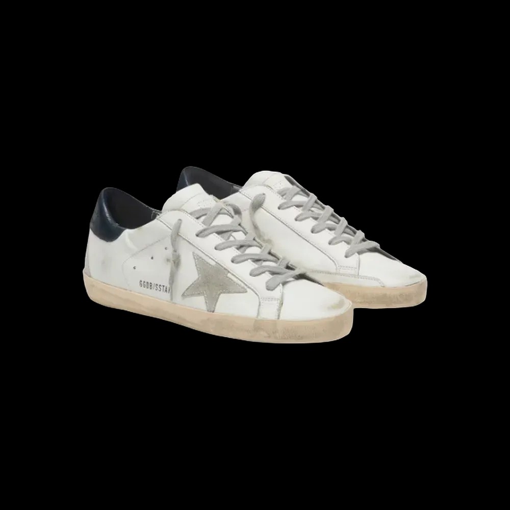Golden Goose Super-Star With Suede Star And Blue Heel Tab - HypeFly India View 3