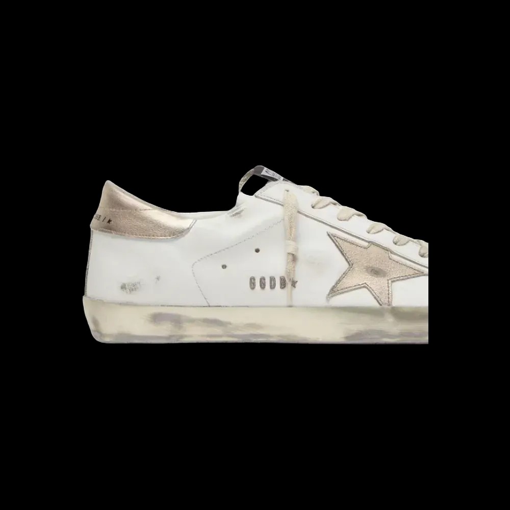 Golden Goose Super-Star With Gold Sparkle Foxing And Metal Stud Lettering - HypeFly India View 4