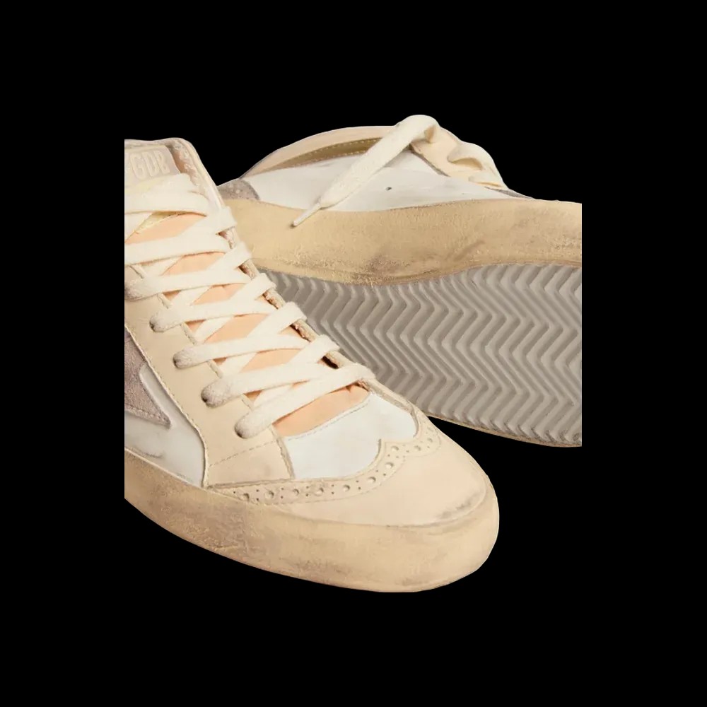 Golden Goose Mid Star With Star In Light Gray Suede And Gold Flash - HypeFly India View 2